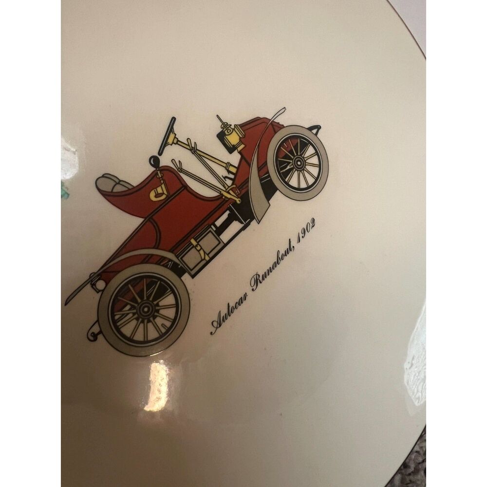 Vintage Autocar Runabout 1902 Automobile Ceramic Plate Clarence P Hornung Illus